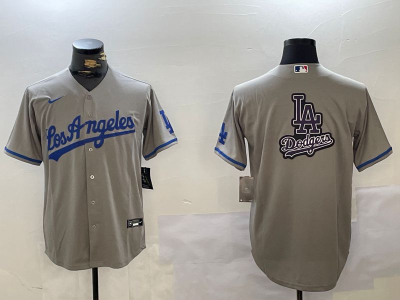 Men Los Angeles Dodgers Blank Grey Game 2024 Nike MLB Jersey style 10166